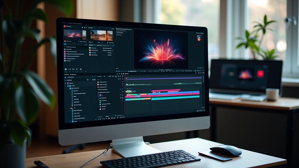 Écran d'ordinateur montrant une interface de logiciel de motion design avec des keyframes et une timeline